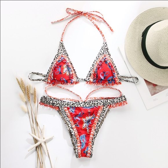 ❌ CLEARANCE “The Farrah” Mixed Print String Bikini - Picture 4 of 11
